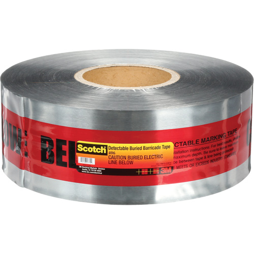 Scotch&reg; Detectable Buried Barricade Tape, English, 3" W x 1000' L, 5 mils, Black on Red Advanced Consulting and Training Ltd.