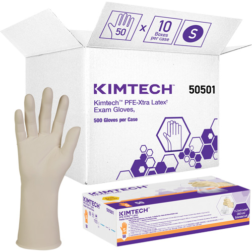 Gants m&eacute;dicaux Kimtech XTRA-PFE, Petit, Latex, 6 mils, Sans poudre, Blanc, Classe 2 Advanced Consulting and Training Ltd.