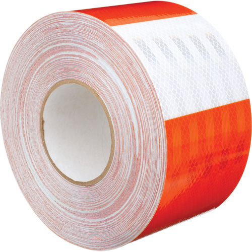 High Intensity Prismatic Grade Barricade Sheeting, 4" W x 150' L, 19 mils, Orange and White Advanced Consulting and Training Ltd.