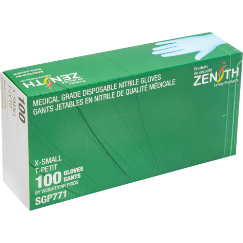 Puncture-Resistant Medical-Grade Disposable Gloves, X-Small, Nitrile, 4.5-mil, Powder-Free, Blue, Class 2 Advanced Consulting and Training Ltd.