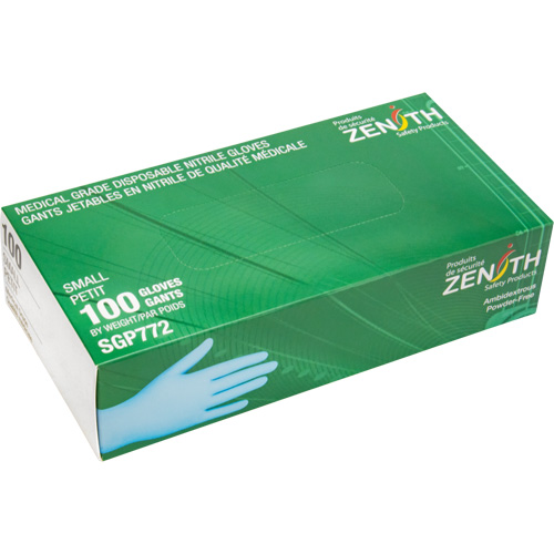 Gants jetables de calibre m&eacute;dical r&eacute;sistants &agrave; la perforation, Petit, Nitrile, 4,5 mils, Sans poudre, Bleu, Classe 2 Advanced Consulting and Training Ltd.