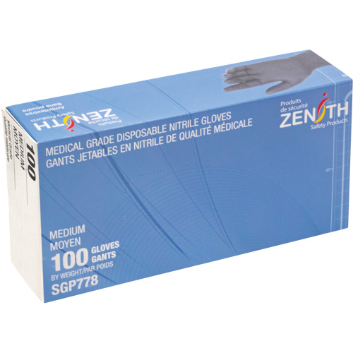 Gants jetables de calibre m&eacute;dical r&eacute;sistants &agrave; la perforation, Moyen, Nitrile, 5 mils, Sans poudre, Noir, Classe 2 Advanced Consulting and Training Ltd.