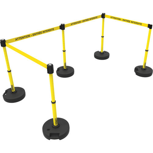 Plus Barrier Post Set, Plastic, 42" H, Yellow Tape, 15' Tape Length Advanced Consulting and Training Ltd.