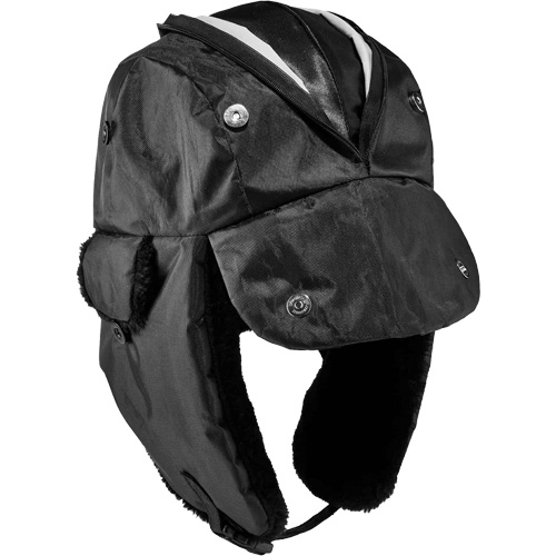 N-Ferno&reg; Zippered Trapper Hat, Polyurethane/Satin Lining, Medium/Small, Black Advanced Consulting and Training Ltd.