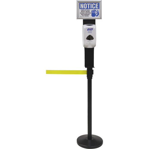 Porte-distributeur/enseigne pour poteaux de barri&egrave;re pour le contr&ocirc;le des foules, Noir Advanced Consulting and Training Ltd.