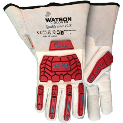 9549TPR Van Goat Gloves, Medium, Goatskin Palm, Gauntlet Cuff Advanced Consulting and Training Ltd.