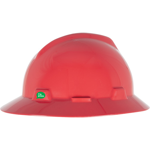 Casque de s&eacute;curit&eacute; &agrave; bord complet V-Gard GREEN avec fentes, R&eacute;pond aux normes CSA type 1, Suspension Rochet Advanced Consulting and Training Ltd.