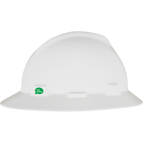 Casque de s&eacute;curit&eacute; &agrave; bord complet V-Gard GREEN avec fentes, R&eacute;pond aux normes CSA type 1, Suspension Rochet Advanced Consulting and Training Ltd.