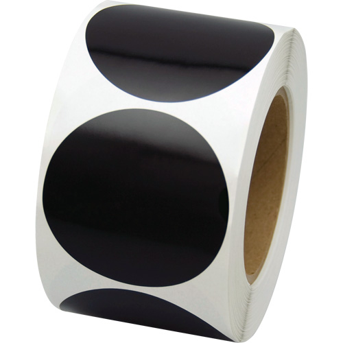 Pastilles de marquage color&eacute;es, Cercle, 3" lo x 3" la, Noir, Vinyle Advanced Consulting and Training Ltd.