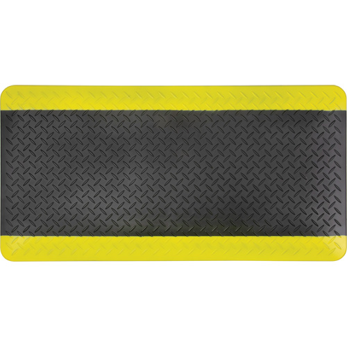 Tapis antifatigue, Losange, 1-2/3' x 3-1/4' x 3/4", Noir/Jaune, Polyur&eacute;thane Advanced Consulting and Training Ltd.