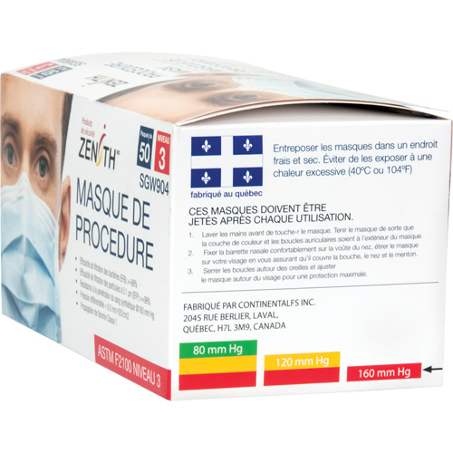 Disposable Procedure Face Masks, ASTM F2100 Level 3, Class 1 Advanced Consulting and Training Ltd.