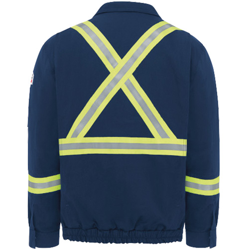Men's Lined Bomber Jacket with Reflective Trim, Small, Navy Blue, 29 cal/cm² Advanced Consulting and Training Ltd.