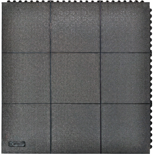 Cushion-Ease&reg; Interlocking Anti-Fatigue Mat, Pebbled, 3' x 3' x 3/4", Black, Natural Rubber Advanced Consulting and Training Ltd.