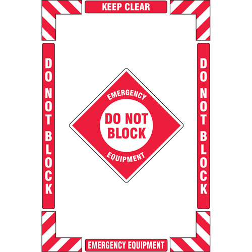 Trousse de marquage du sol ?Emergency Equipment? (&eacute;quipement durgence), Adh&eacute;sif, Anglais avec pictogramme Advanced Consulting and Training Ltd.