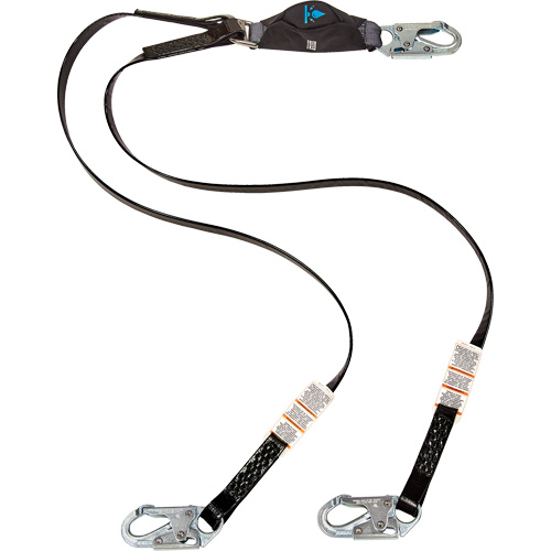 Anti-Corrosion Energy Absorbing Lanyard, 6', Snap Hook Center, Snap Hook Leg Ends, Polyester Advanced Consulting and Training Ltd.
