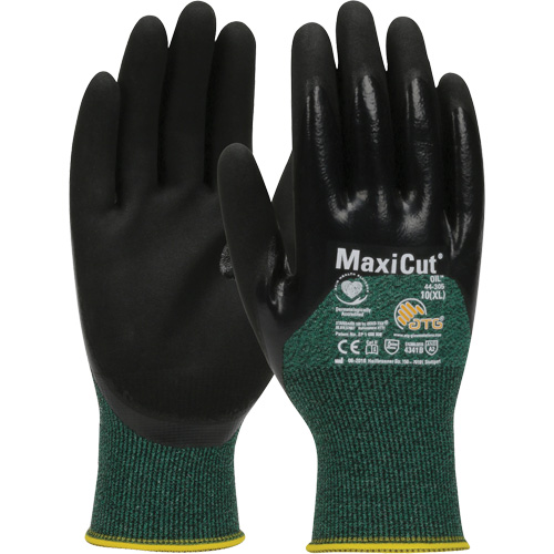 Gants r&eacute;sistants aux coupures dans un milieu de travail huileux ATG MaxiCut, Taille Grand, Calibre 15, Rev&ecirc;tement Nitrile, Enveloppe en Fil technique, ASTM ANSI niveau A2/EN 388 niveau 3/EN 388 niveau B Advanced Consulting and Training Ltd.