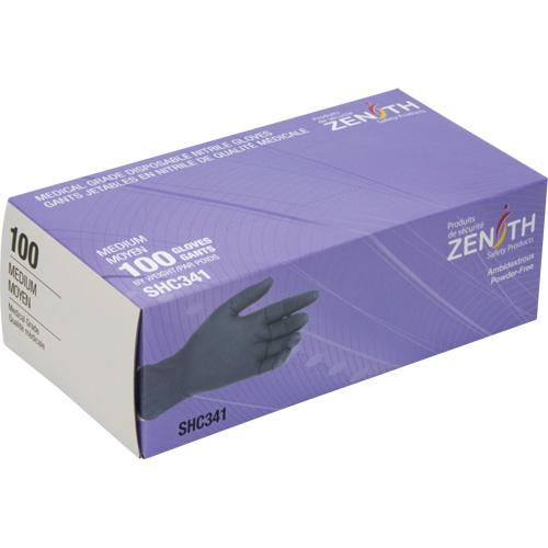 Gants jetables de calibre m&eacute;dical, Moyen, Nitrile, 6 mils, Sans poudre, Noir, Classe 2 Advanced Consulting and Training Ltd.