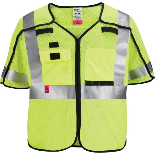Gilet de s&eacute;curit&eacute; &agrave; maille d&eacute;tachable, Noir/Jaune lime haute visibilit&eacute;, Moyen/Petit Advanced Consulting and Training Ltd.