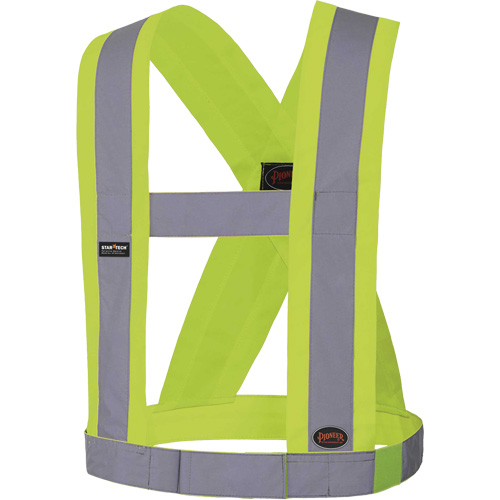 5492 4" Wide Adjustable Safety Sash, Meets/Exceeds CSA Z96 Class 2 - Level 2, High Visibility Lime-Yellow, Silver Reflective Colour, One Size Advanced Consulting and Training Ltd.