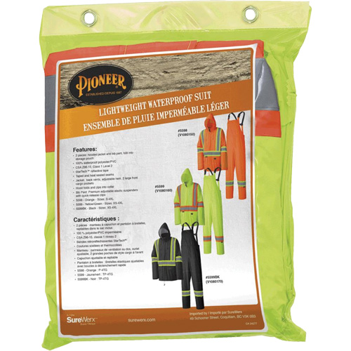 5599 Combinaison de pluie imperm&eacute;able et l&eacute;g&egrave;re, Polyester/PVC, T-petit, Jaune lime haute visibilit&eacute; Advanced Consulting and Training Ltd.