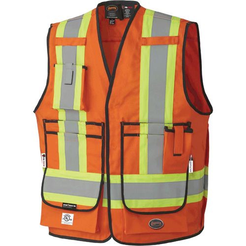 7732 Veste d'arpenteur ignifuge et r&eacute;sistant aux arcs &eacute;lectriques FR-Tech, Petit, Orange haute visibilit&eacute;, 9,7 cal/cm² Advanced Consulting and Training Ltd.