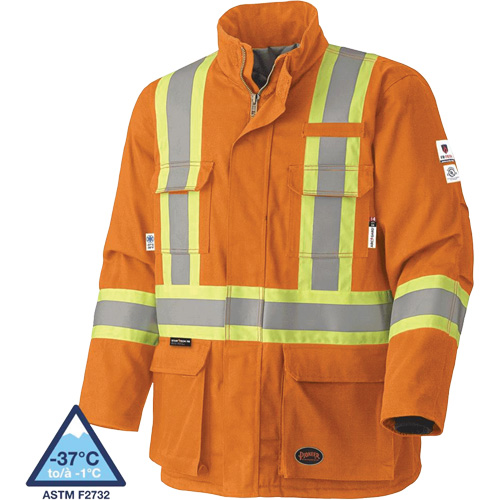 5533 Manteau de s&eacute;curit&eacute; ignifuge, Petit, Orange haute visibilit&eacute;, 58 cal/cm² Advanced Consulting and Training Ltd.