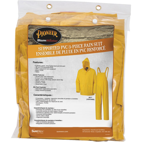 577 3-Piece Rain Suit, Polyester/PVC, 6X-Large, Yellow Advanced Consulting and Training Ltd.