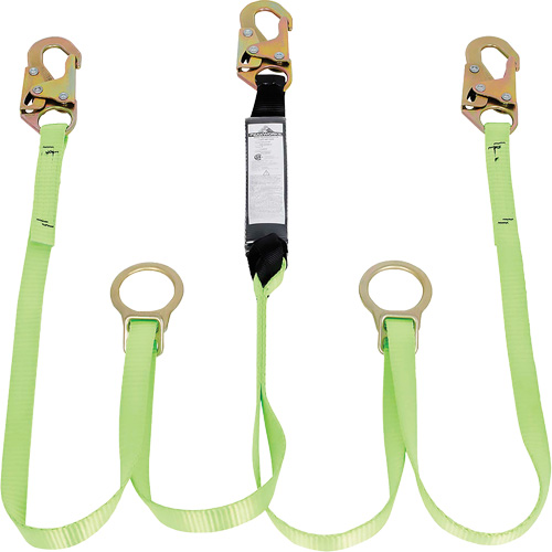 SA-54055-6 Shock Absorbing Lanyard, 6', Snap Hook Center, Snap Hook Leg Ends, Polyester Advanced Consulting and Training Ltd.
