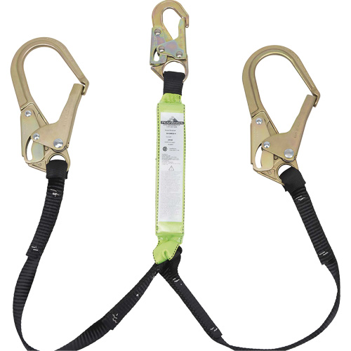 SA-64022-4 Shock Absorbing Lanyard, 4', Rebar Hook Center, Snap Hook Leg Ends, Polyester Advanced Consulting and Training Ltd.