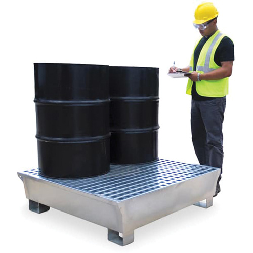 4-Drum Steel Ultra-Spill Pallet&reg;, 68 US gal. Spill Capacity, 49.1" x 47.1" x 10.9" Advanced Consulting and Training Ltd.