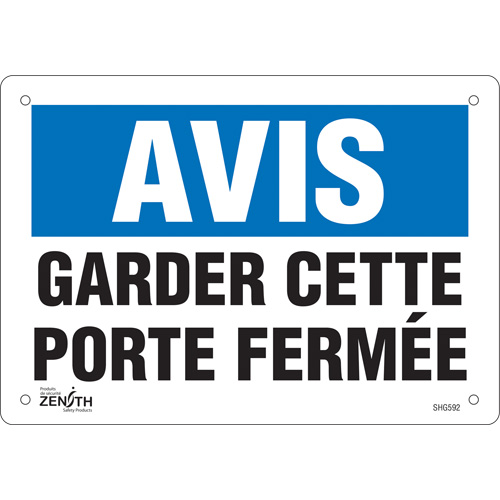 Enseigne  Porte ferm&eacute;e , 7" x 10", Vinyle, Français Advanced Consulting and Training Ltd.