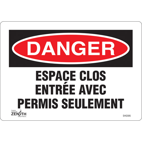 "Espace clos" Sign, 7" x 10", Vinyl, French Advanced Consulting and Training Ltd.