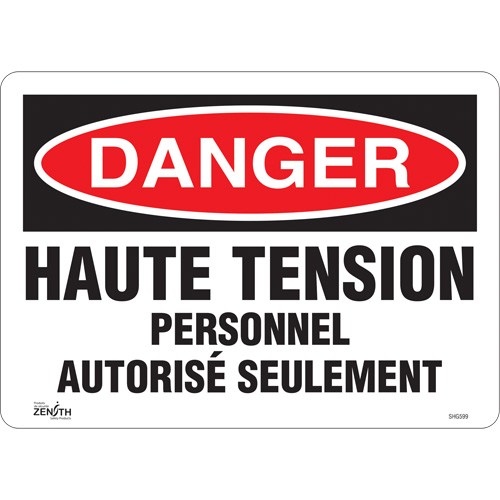 Enseigne  Haute tension , 10" x 14", Vinyle, Français Advanced Consulting and Training Ltd.