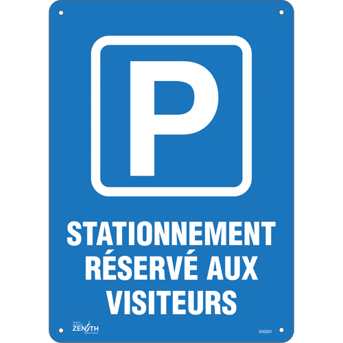 Enseigne  Stationnement r&eacute;serv&eacute; aux visiteurs , 10" x 14", Plastique, Français avec pictogramme Advanced Consulting and Training Ltd.