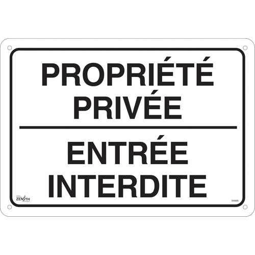 Enseigne  Propri&eacute;t&eacute; priv&eacute;e , 14" x 20", Aluminium, Français Advanced Consulting and Training Ltd.