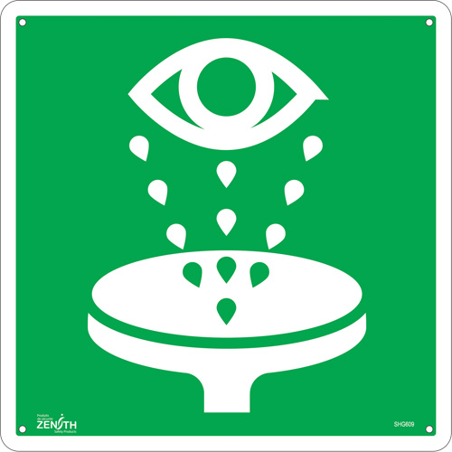 Enseigne de s&eacute;curit&eacute; conforme &agrave; la CSA - Eye Wash, 12" x 12", Aluminium, Pictogramme Advanced Consulting and Training Ltd.