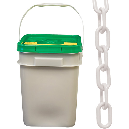 Chaîne de s&eacute;curit&eacute; en plastique robuste, Blanc, Maillon de 2", 120' de long Advanced Consulting and Training Ltd.