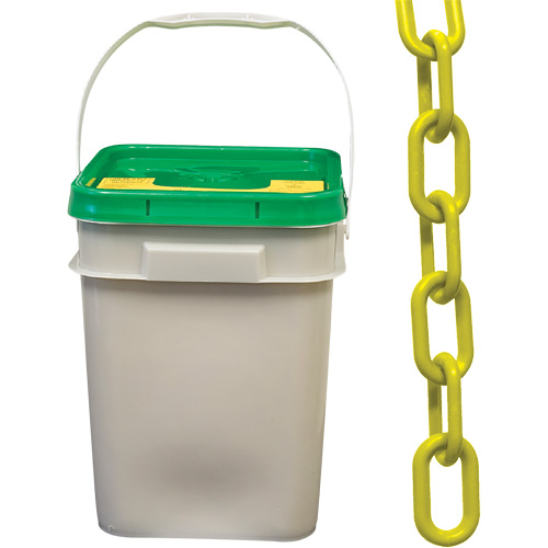 Chaîne de s&eacute;curit&eacute; en plastique robuste, Jaune, Maillon de 2", 120' de long Advanced Consulting and Training Ltd.