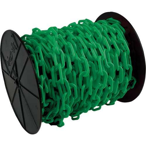 Chaîne de s&eacute;curit&eacute; en plastique robuste, Vert, Maillon de 2", 100' de long Advanced Consulting and Training Ltd.