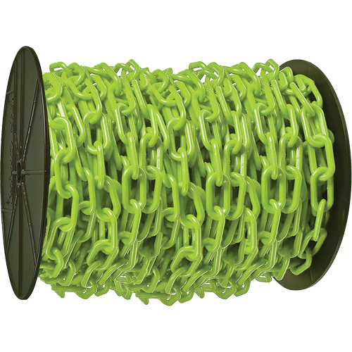 Chaîne de s&eacute;curit&eacute; en plastique robuste, Vert, Maillon de 2", 100' de long Advanced Consulting and Training Ltd.