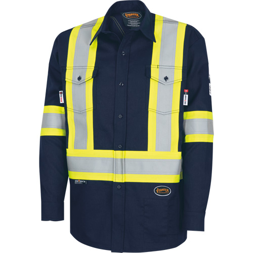 7742SF Chemise de s&eacute;curit&eacute; haute visibilit&eacute; r&eacute;sistant aux arcs &eacute;lectriques 88/12 FR-Tech, Petit, Bleu marin Advanced Consulting and Training Ltd.