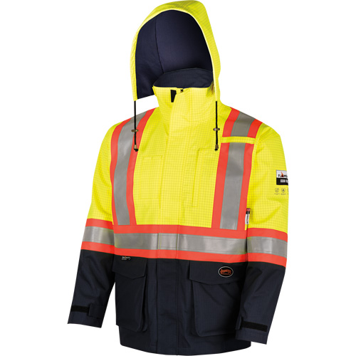 4485 Manteau de s&eacute;curit&eacute; Defender antistatique/ignifuge/anti-arc &eacute;lectrique en trilamin&eacute;, Petit, Noir/Jaune haute visibilit&eacute;, 11 cal/cm² Advanced Consulting and Training Ltd.