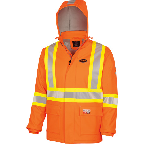 5884 Flash-Gard&reg; FR/Arc-Rated Waterproof Jacket with Hood, Small, High Visibility Orange, 51 cal/cm² Advanced Consulting and Training Ltd.