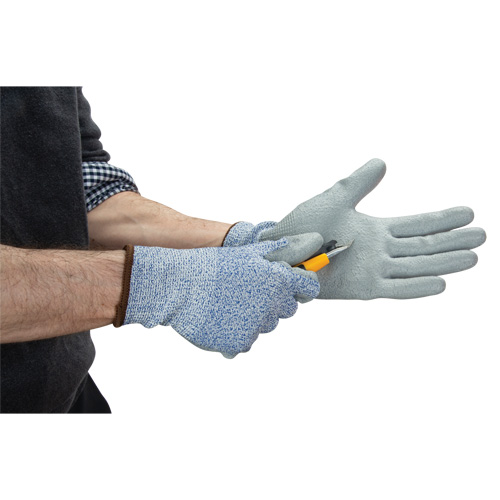 Gants &eacute;lastiques &eacute;cologiques r&eacute;sistants &agrave; la coupe, Taille 8, Calibre 13, Rev&ecirc;tement Polyur&eacute;thane, Enveloppe en PEHP/rPET, ASTM ANSI niveau A2 Advanced Consulting and Training Ltd.
