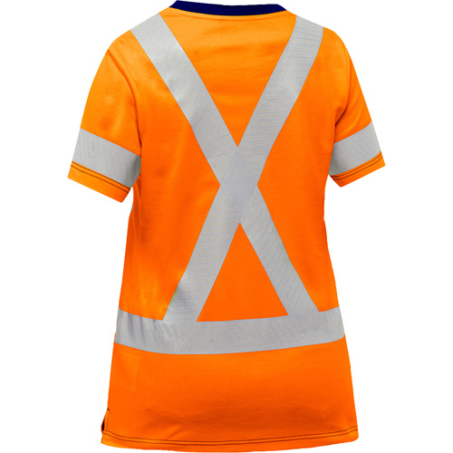 Chemise &agrave; manches courtes et X au dos Bisley pour femmes, Poly-coton, Petit, Orange haute visibilit&eacute; Advanced Consulting and Training Ltd.