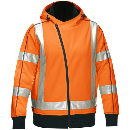 Bisley&reg; X-Back Women's Contoured Full Zip Hooded Sweatshirt with Sherpa Lining, Medium, High Visibility Orange Advanced Consulting and Training Ltd.