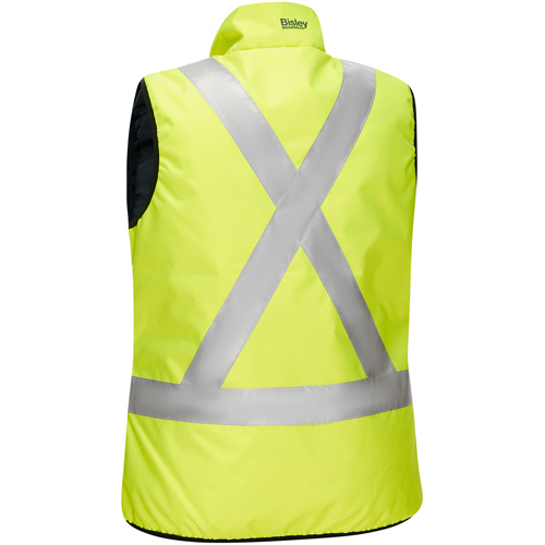 Bisley&reg; X-Back Women's Contoured Reversible Puffer Vest, High Visibility Lime-Yellow, Small, Polyester Advanced Consulting and Training Ltd.