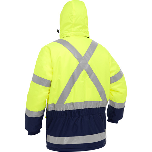 Bisley&reg; X-Back Extreme Cold Jacket with Navy Bottom, Polyester, High Visibility Lime-Yellow, 4X-Large Advanced Consulting and Training Ltd.