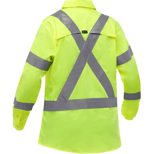 Bisley&reg; X-Back Women's Long Sleeve Work Shirt with X-Airflow, Poly-Cotton, Small, High Visibility Lime-Yellow Advanced Consulting and Training Ltd.