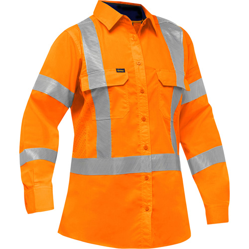 Bisley&reg; X-Back Women's Long Sleeve Work Shirt with X-Airflow, Poly-Cotton, Small, High Visibility Orange Advanced Consulting and Training Ltd.